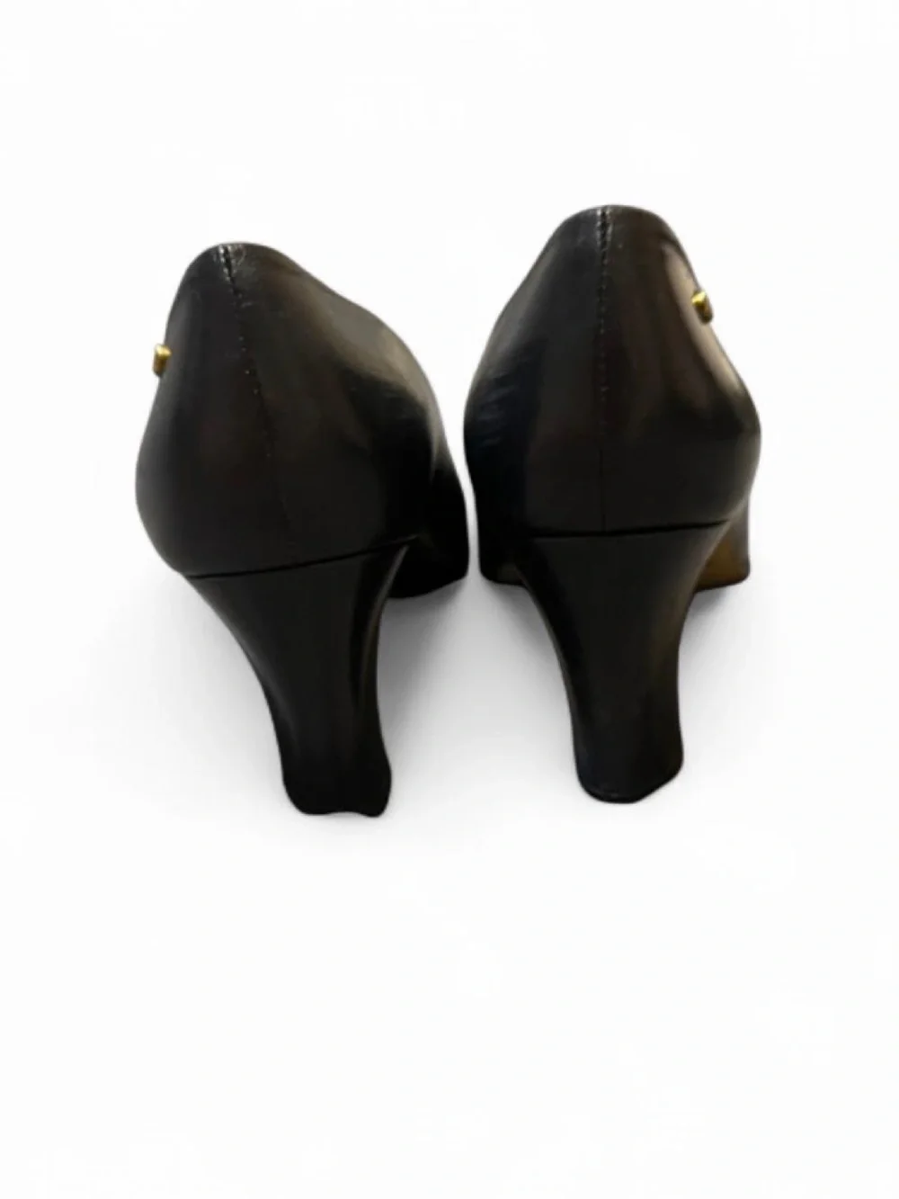 Etienne Aigner Navy Leather Classic Women's Heels Size 8N